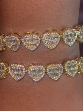Heart Baguette Tennis Bracelet